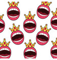 female mouth pop art style pattern vector image