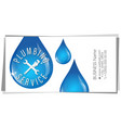 water drops tool business card for plumber vector image vector image