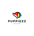 dog head logo line outline monoline color fill vector image