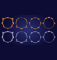 empty circle silver and gold frames medieval style vector image