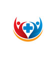 people and plus logo template icon symbol vector image