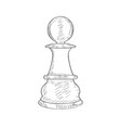 Sketch a pawn chess piece Royalty Free Vector Image