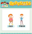 Opposite adjectives fat and thin Royalty Free Vector Image