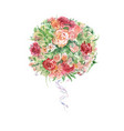 watercolor flower bouquet raster vector image vector image