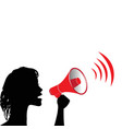 young businesswoman with a megaphone business vector image
