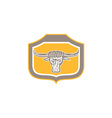 bull head snorting shield retro vector image