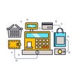 cash register line style vector image vector image