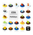 color icons set in flat isometric vector image