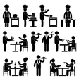 restaurant employees black vector image