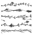 set of monochrome seamless herb borders vector image