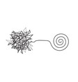tangled broken line and untangled neat spiral vector image