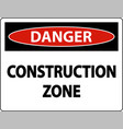 danger construction zone symbol sign on white vector image