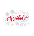 feliz navidad spanish merry christmas embroidery vector image