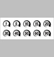 minute timer icons set vector image vector image