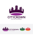 city crown logo design vector image