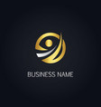 gold round active people logo vector image vector image