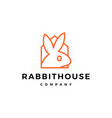 rabbit house home logo icon vector image