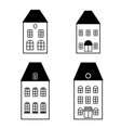 isolated black simple facades vector image vector image