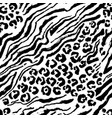 leopard print seamless pattern black and white vector image vector image