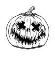 scary halloween pumpkin design element vector image