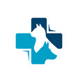 veterinary clinic logo silhouette dog vector image