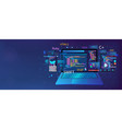web banner development software and ui interface vector image vector image