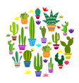 set of cute cactus vector image vector image