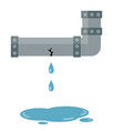 steel pipe for water sewerage and supply vector image