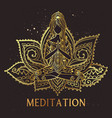 yoga meditation pose ornamental vector image vector image