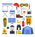 equipment for hiking and climbing camping vector image