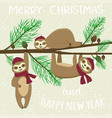 merry christmas and happy new year slogan vector image