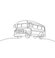 single one line drawing old classic school bus vector image vector image