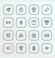 activity icons line style set with pressure vector image