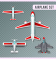 airplane top view set vector image vector image