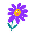 flower with a smile smiley face daisy vector image