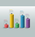 graphs and charts statistic and data vector image