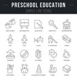 set line icons preschool education vector image
