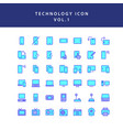 technology filled outline icon set vol1 vector image vector image