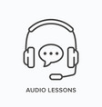audio lessons line icon outline vector image vector image