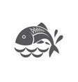 black fish icon vector image
