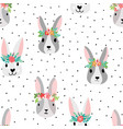 cute bunny seamless pattern vector image
