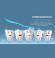 tooth cleaning concept poster banner vector image vector image
