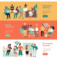 coworking people banners set vector image