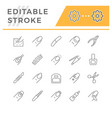 set line icons of nails vector image vector image
