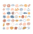 set of natural decorative elements vector image