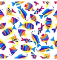 seamless colorful exotic fishes pattern vector image