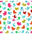 seamless colorful funny birds pattern vector image