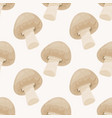 seamless pattern with champignon mushroom vector image vector image