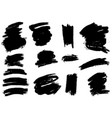 set brush strokescollection brush vector image vector image