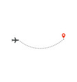 plane way icon airplane arc path line direction vector image